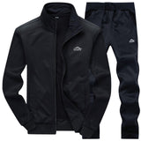 Spring Autumn Men's Sets 2 Piece Zipper Jacket