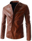 Zogaa Brand Men's Motorcycle Leather Jackets